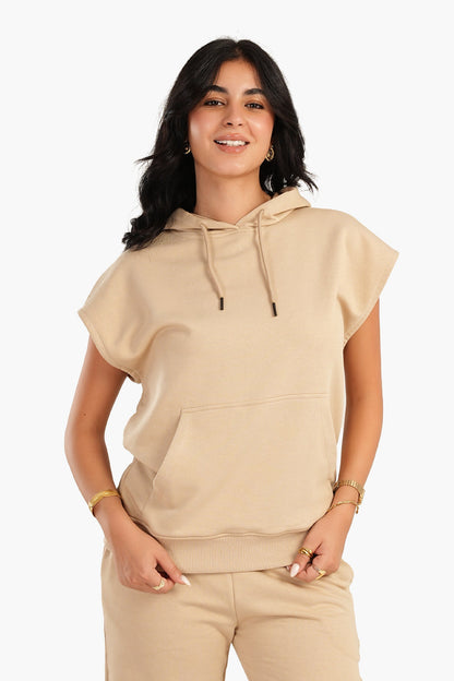 Carina Lounge Hoodie with Cap Sleeves