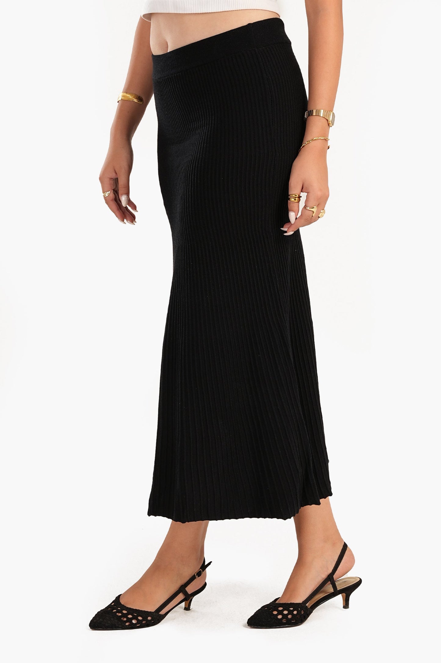 Carina Black Pleated Skirt