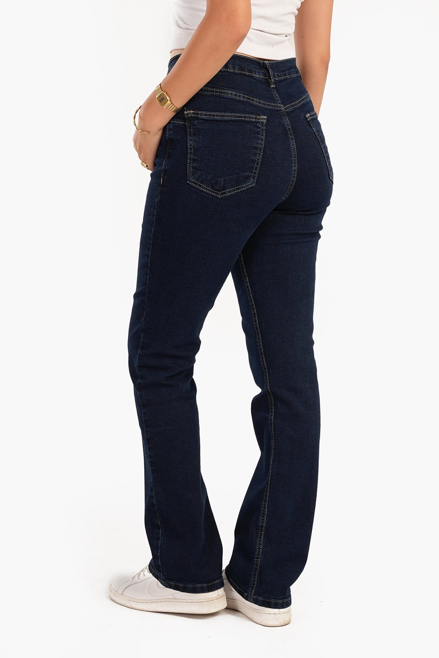 Carina Blue Cotton Denim Pants