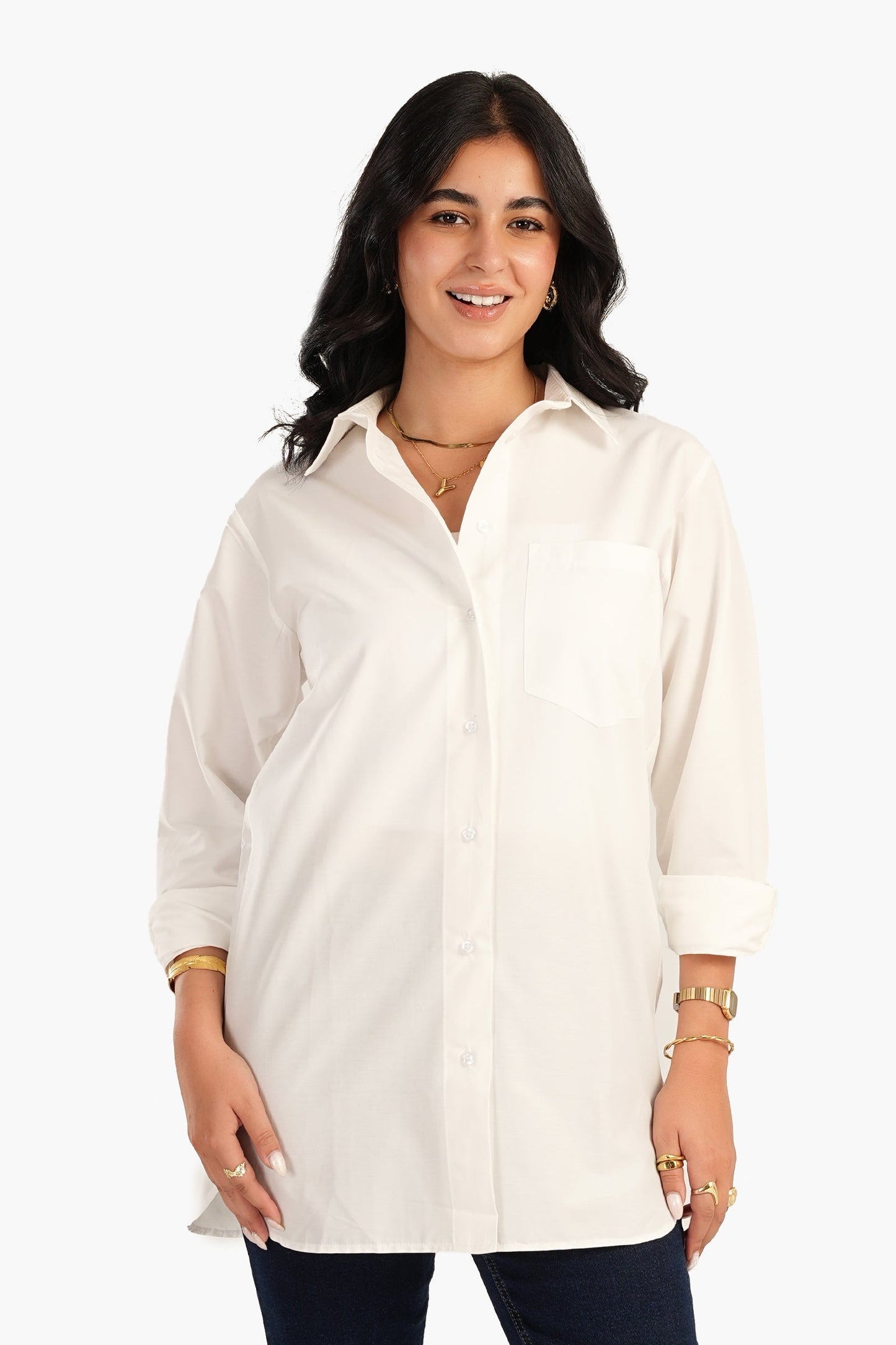 Carina Poplin Shirt with Chest Pocket