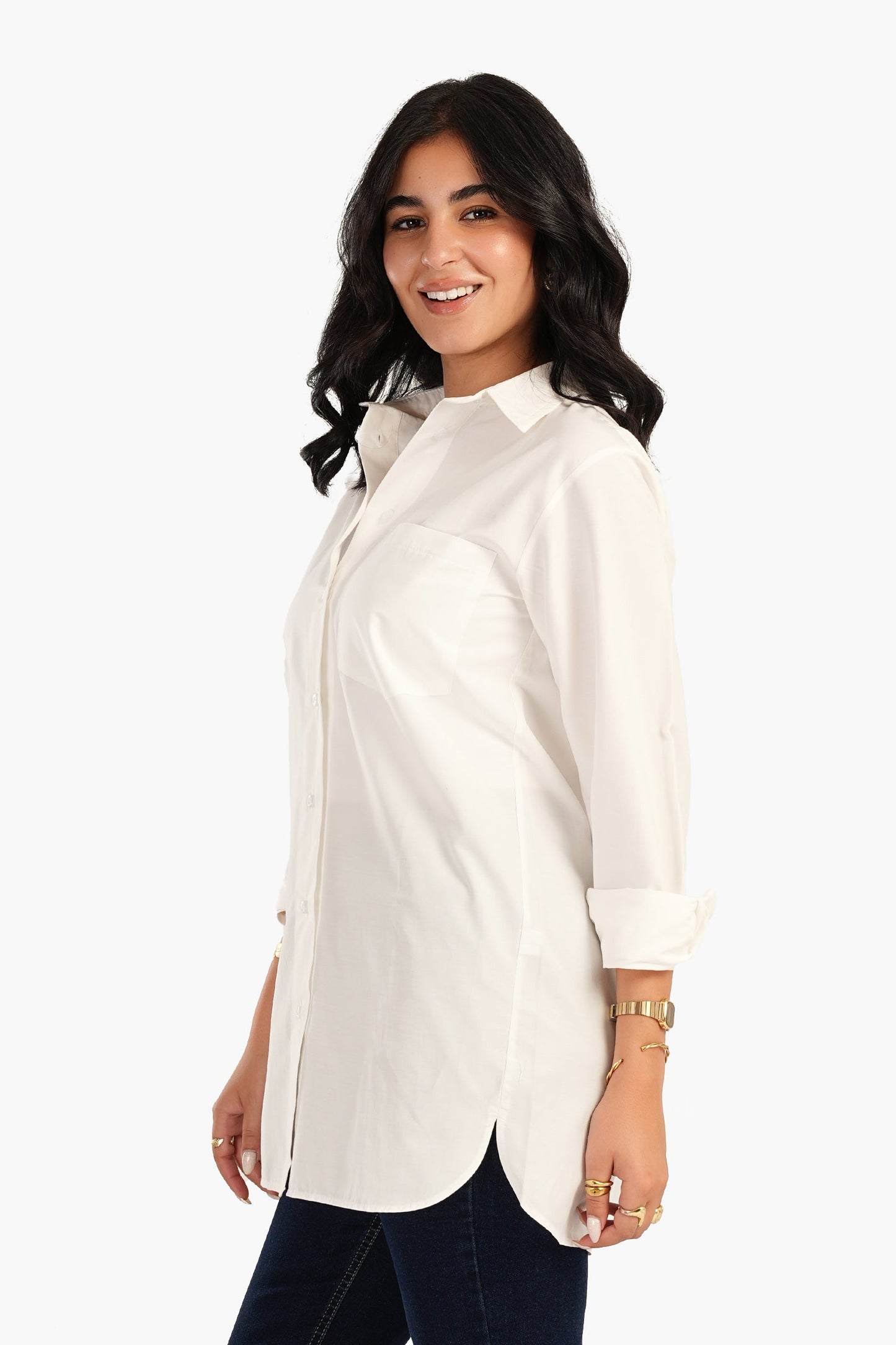 Carina Poplin Shirt with Chest Pocket