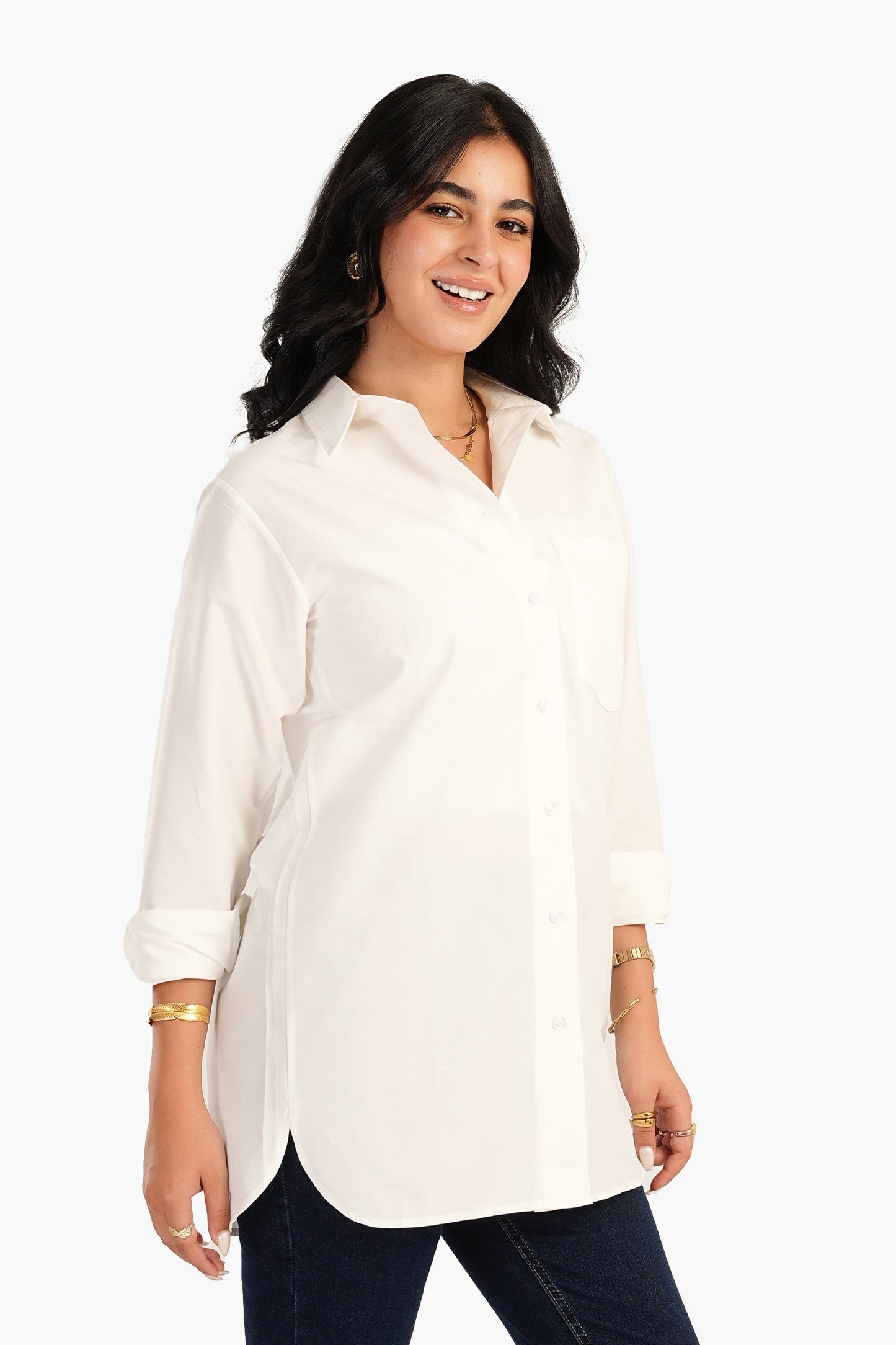 Carina Poplin Shirt with Chest Pocket