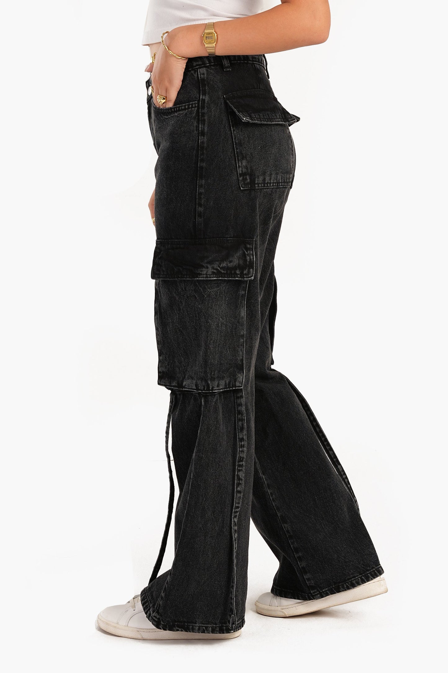 Carina Dark Grey Cargo Jeans