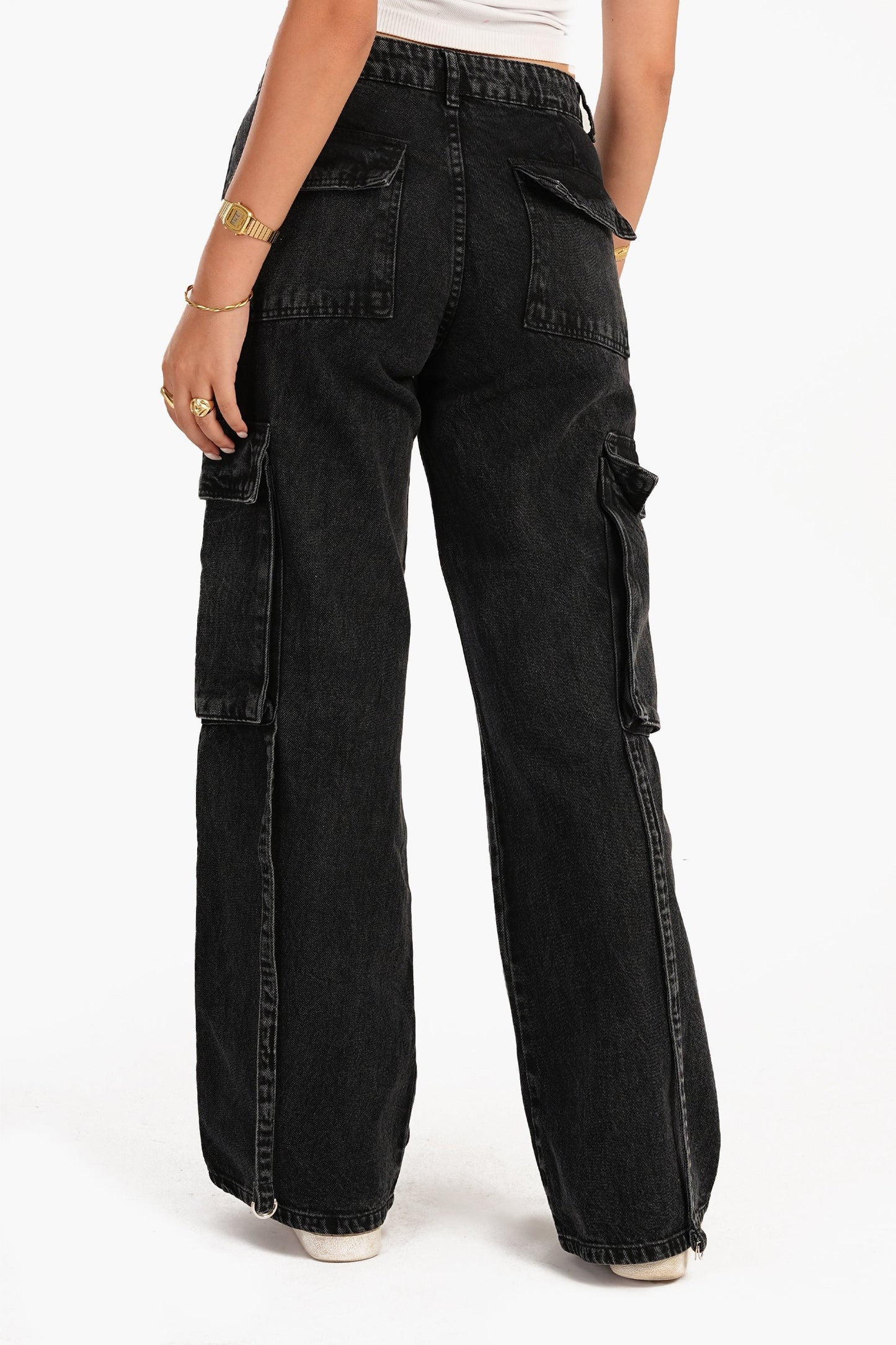 Carina Dark Grey Cargo Jeans