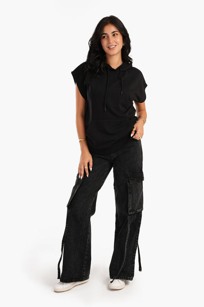 هودي صالة بأكمام قصيرة