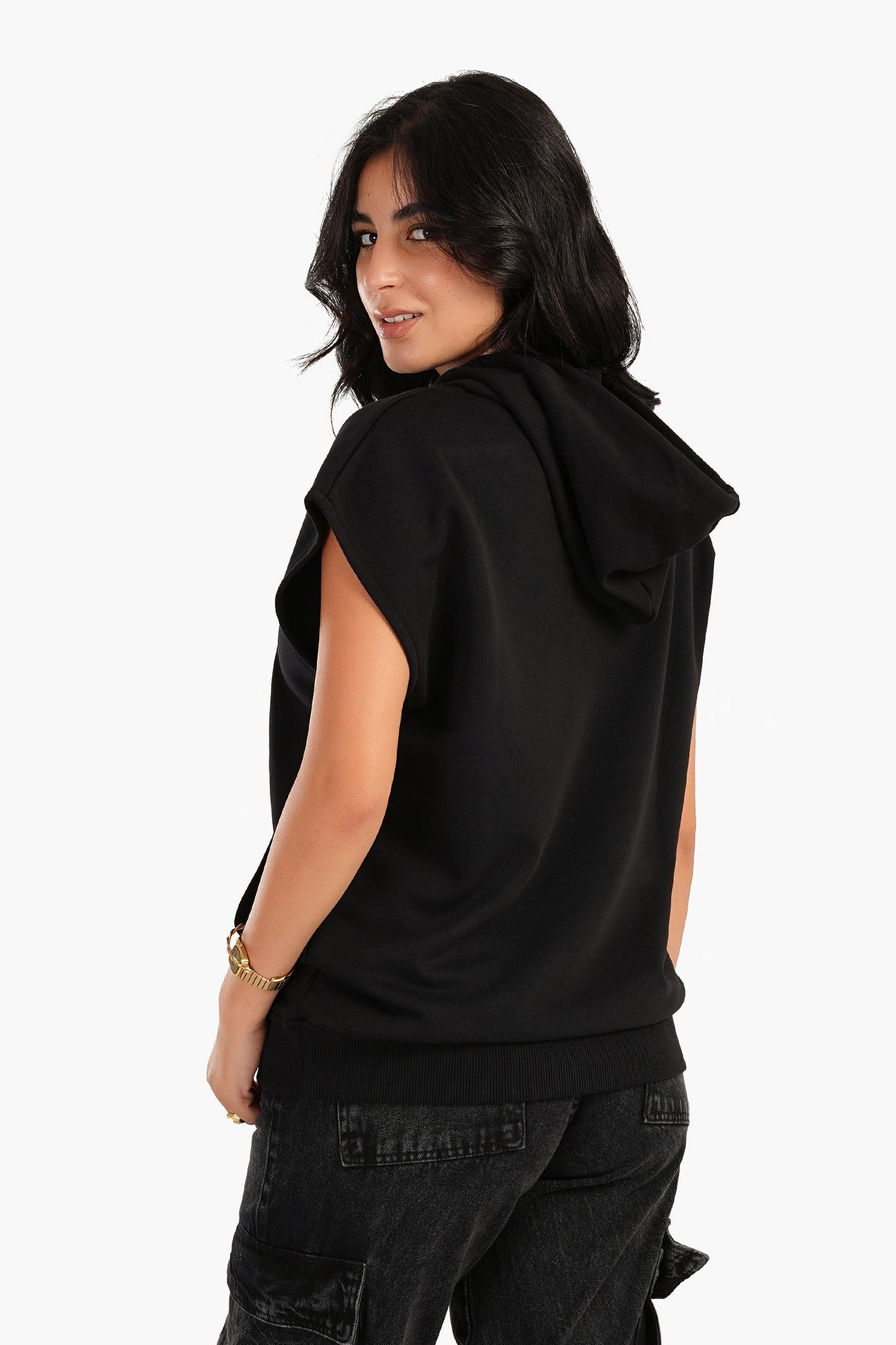 Carina Lounge Hoodie with Cap Sleeves