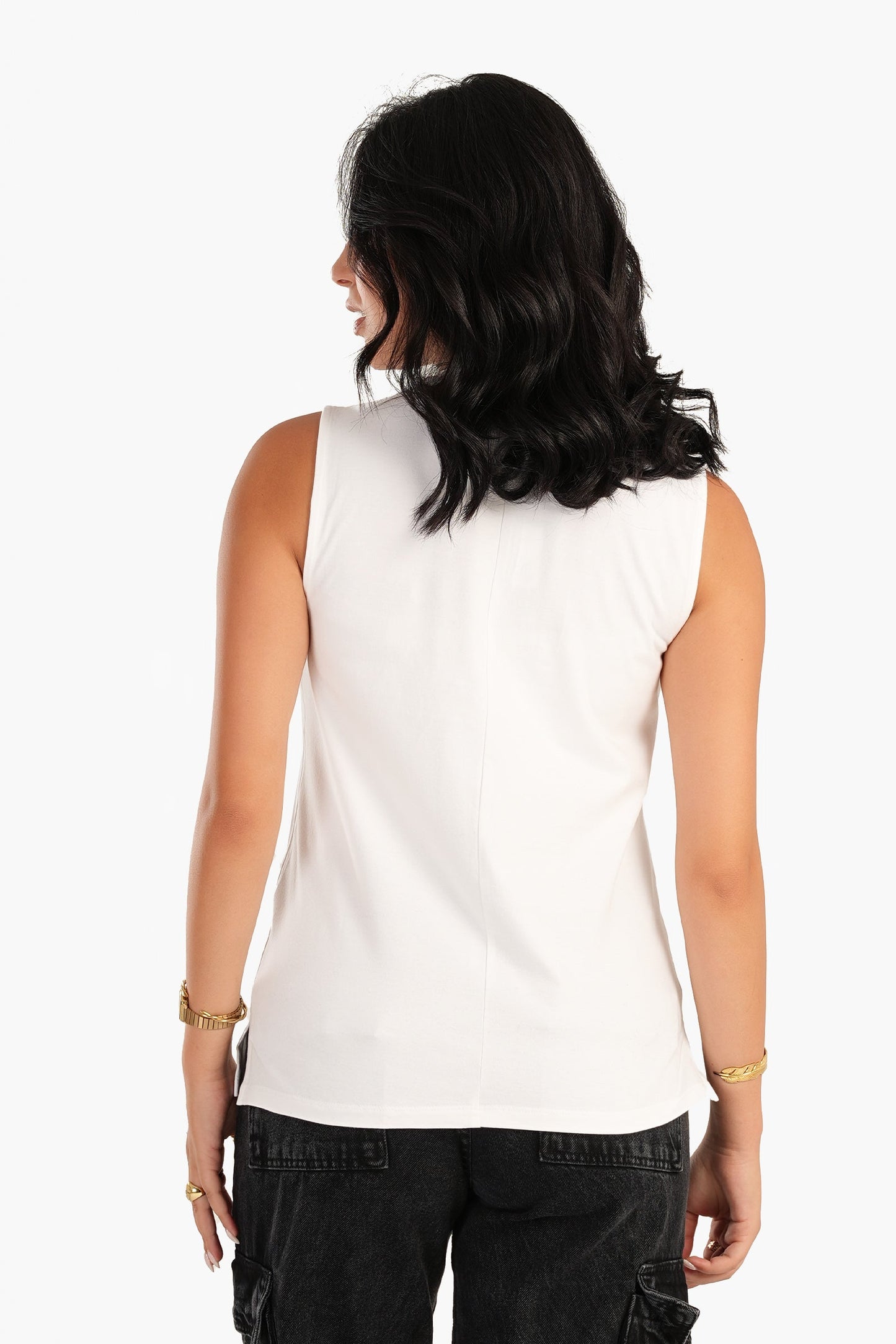 Basic Crew Neck Sleeveless Top