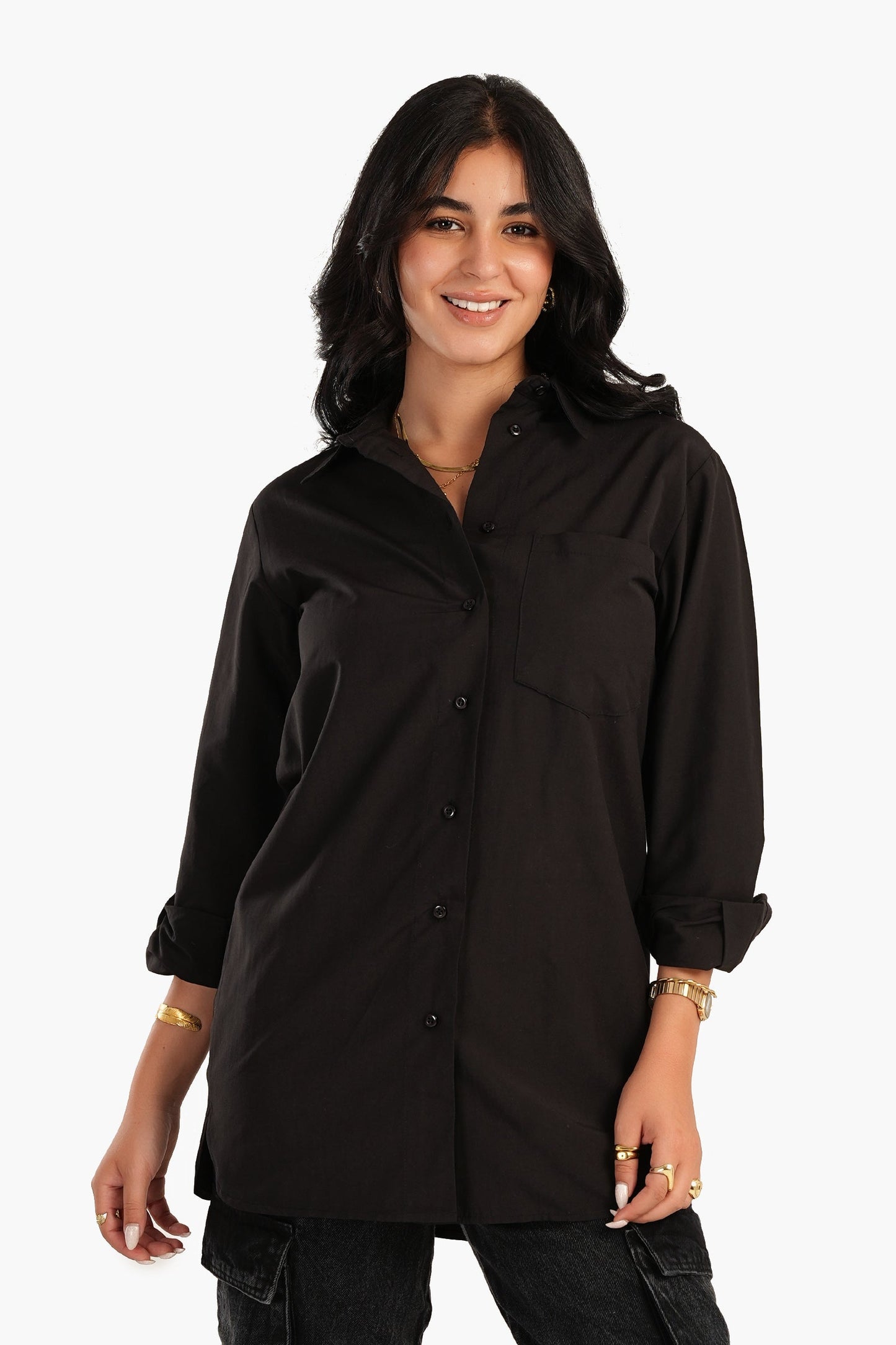 Carina Poplin Shirt with Chest Pocket