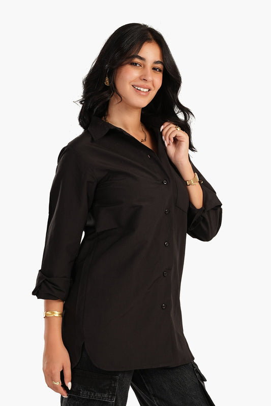 Carina Poplin Shirt with Chest Pocket