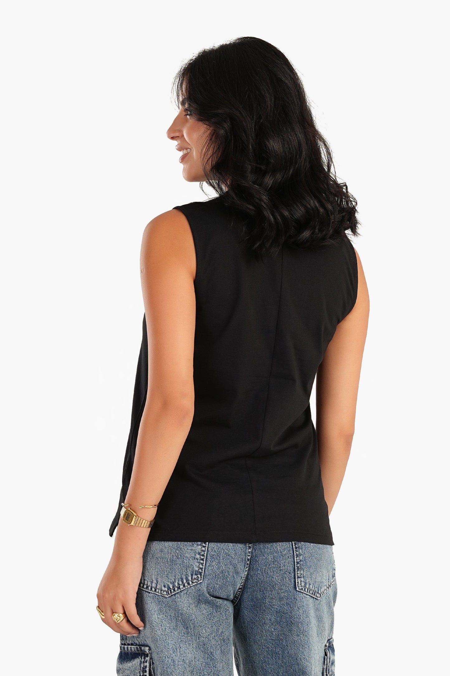 Basic Crew Neck Sleeveless Top