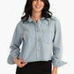 Carina Blue Cropped Denim Shirt