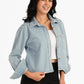 Carina Blue Cropped Denim Shirt