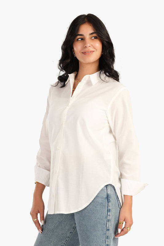 Carina Basic Shirt with Round Hem