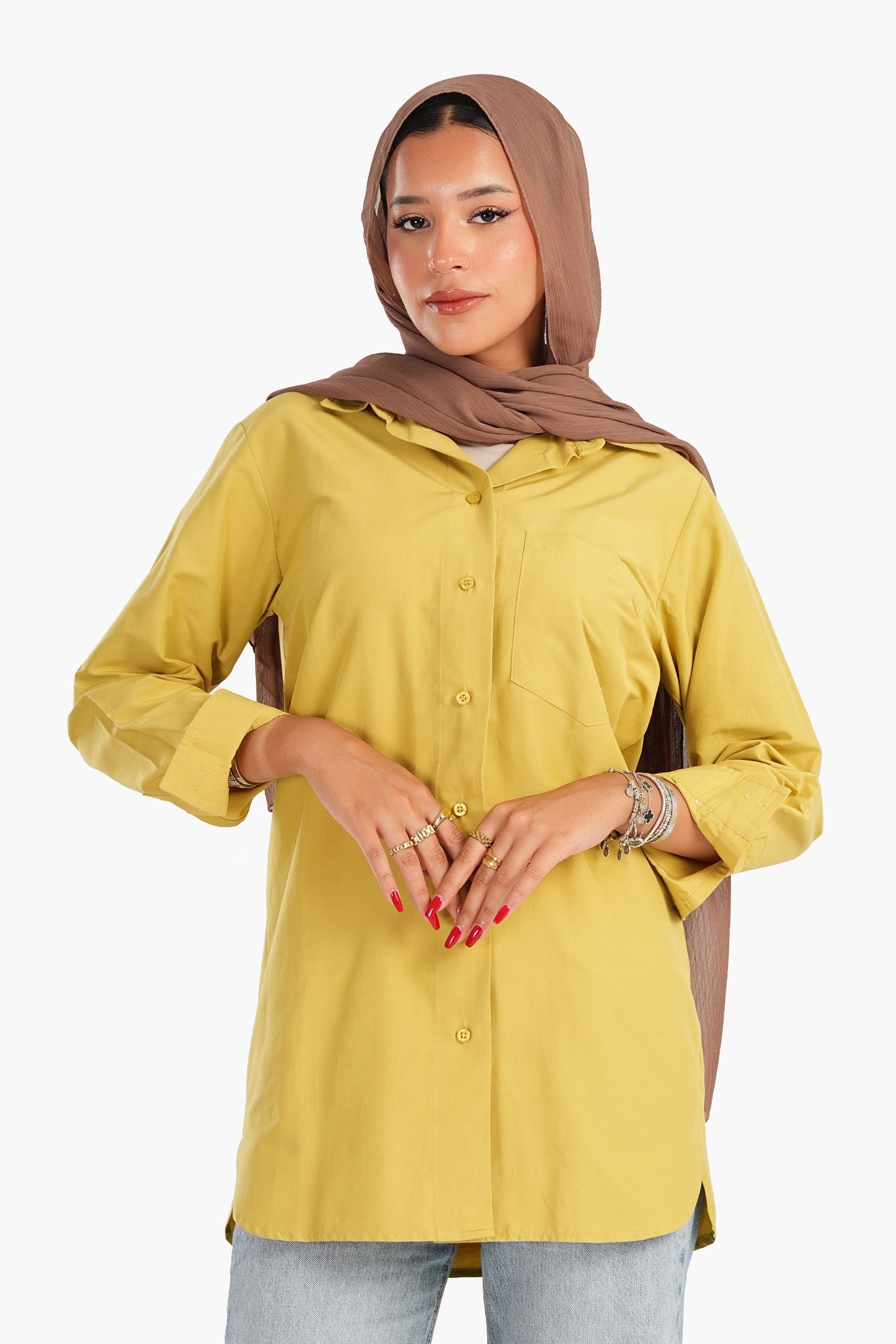 Carina Poplin Shirt with Chest Pocket