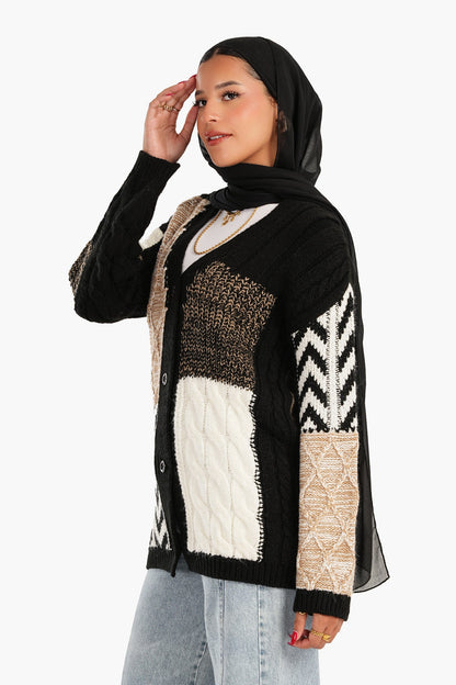 كارديجان محبوك مزخرف