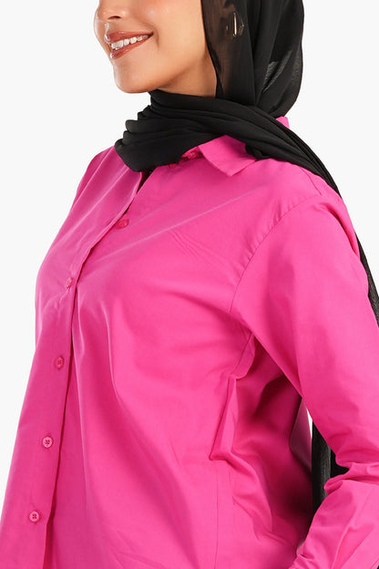 قميص بأكمام طويلة غير متماثلة