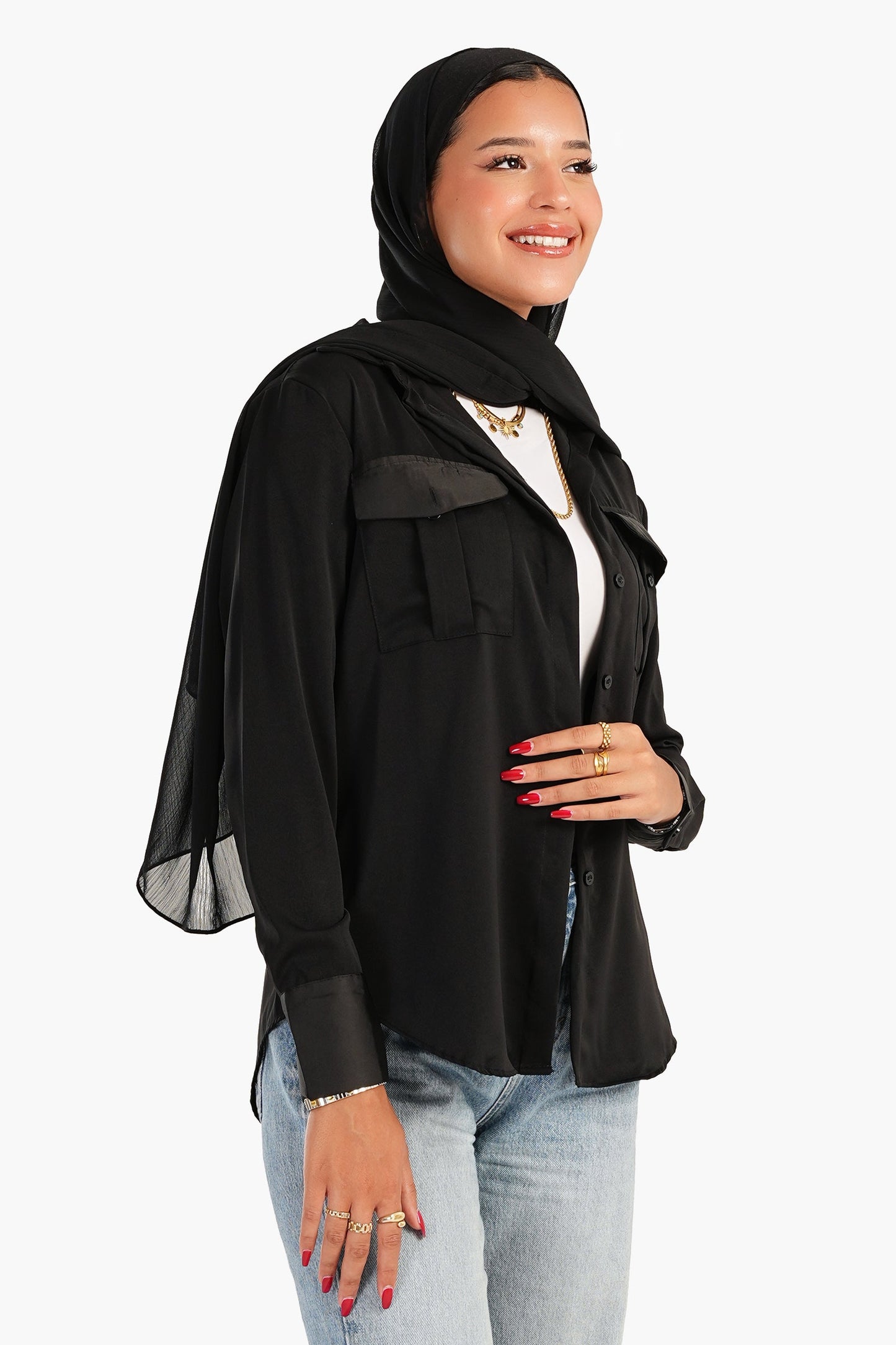 Carina Flap Pockets Crepe Shirt