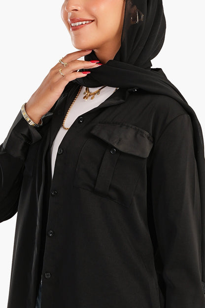 قميص كريب بجيوب قابلة للطي