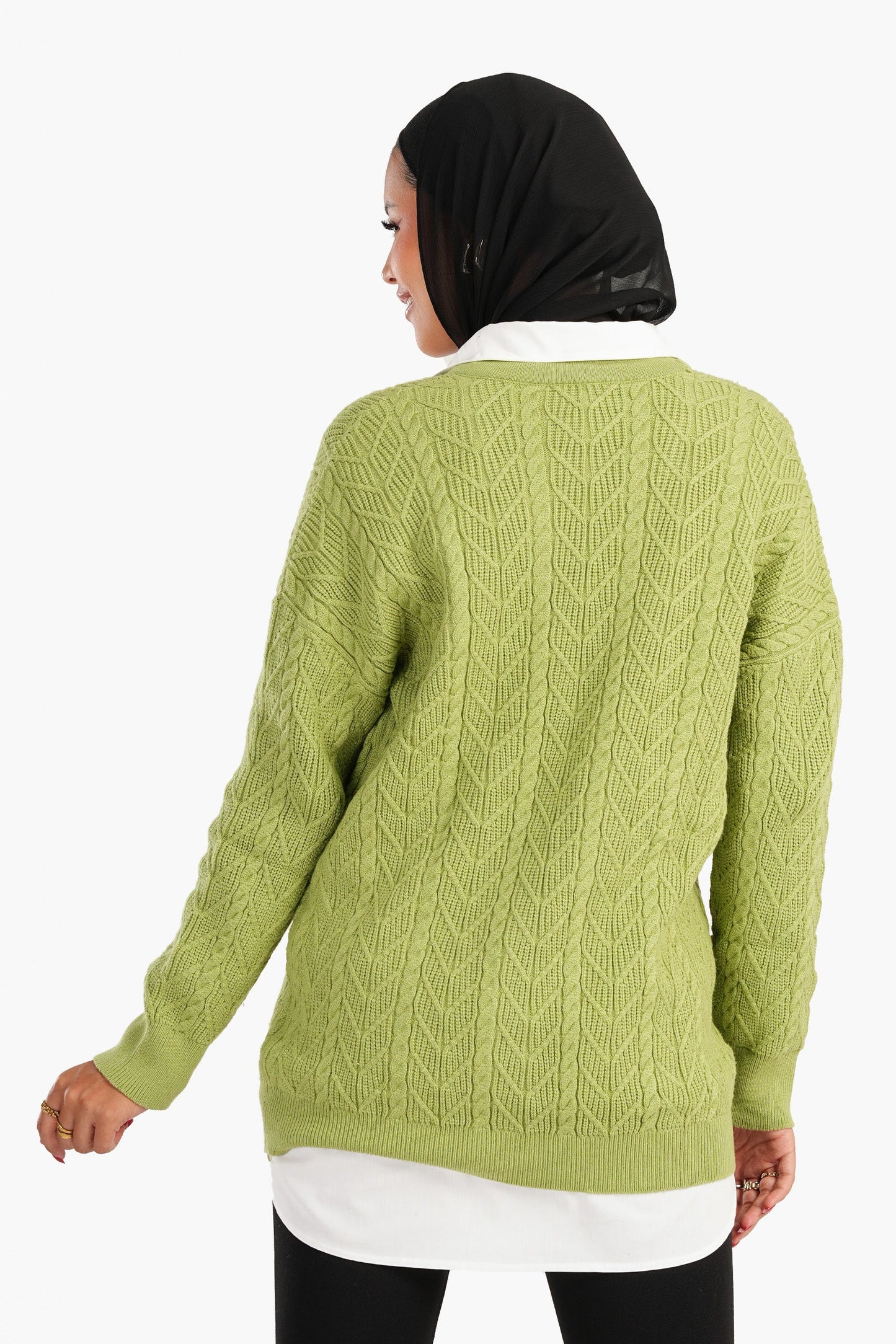 Carina Cardigan with Ribbed Elastic Hem