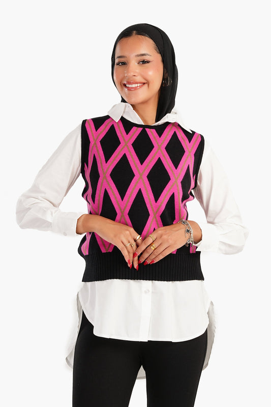 Argyle Pattern Sweater Vest