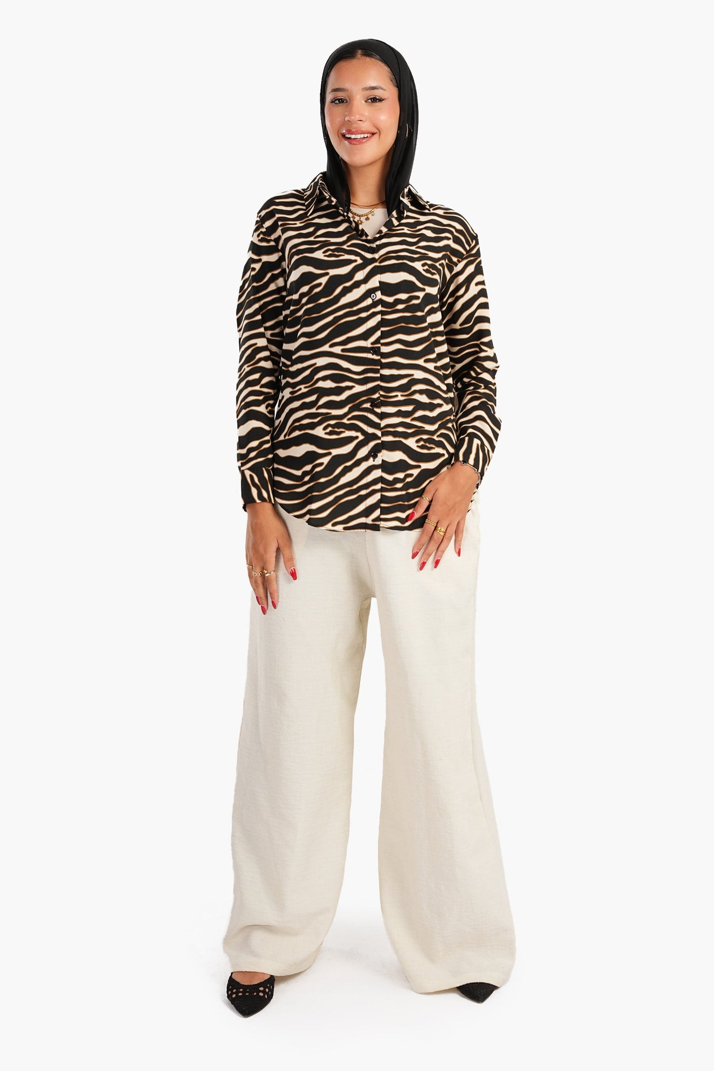 Carina Voile Zebra Print Shirt