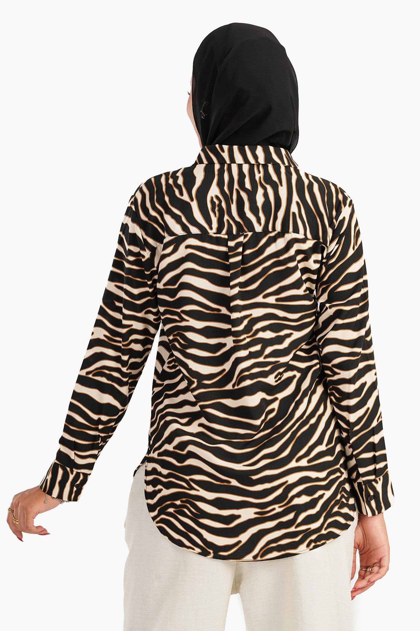 Carina Voile Zebra Print Shirt