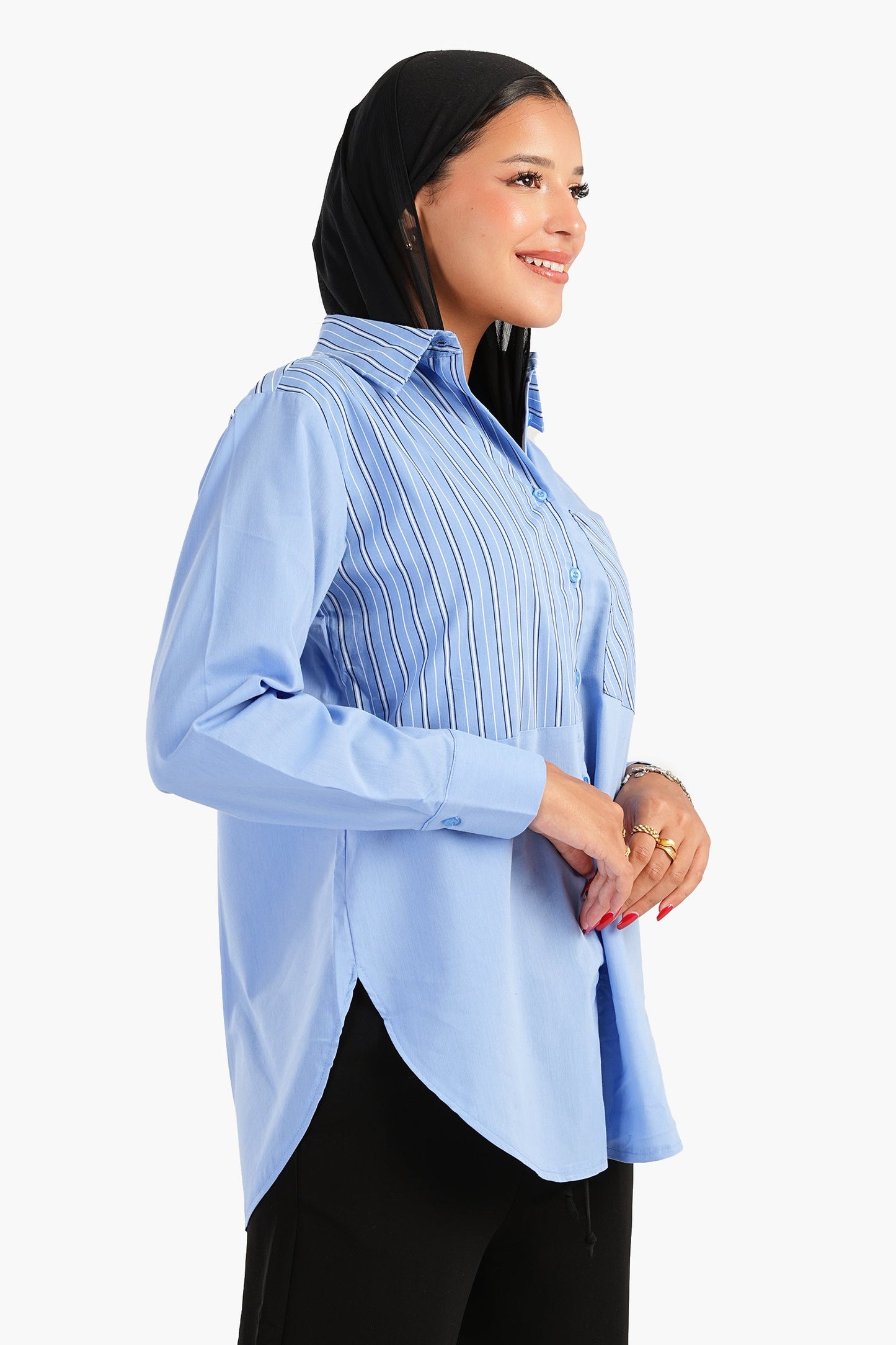 Carina Blue Poplin Basic Shirt