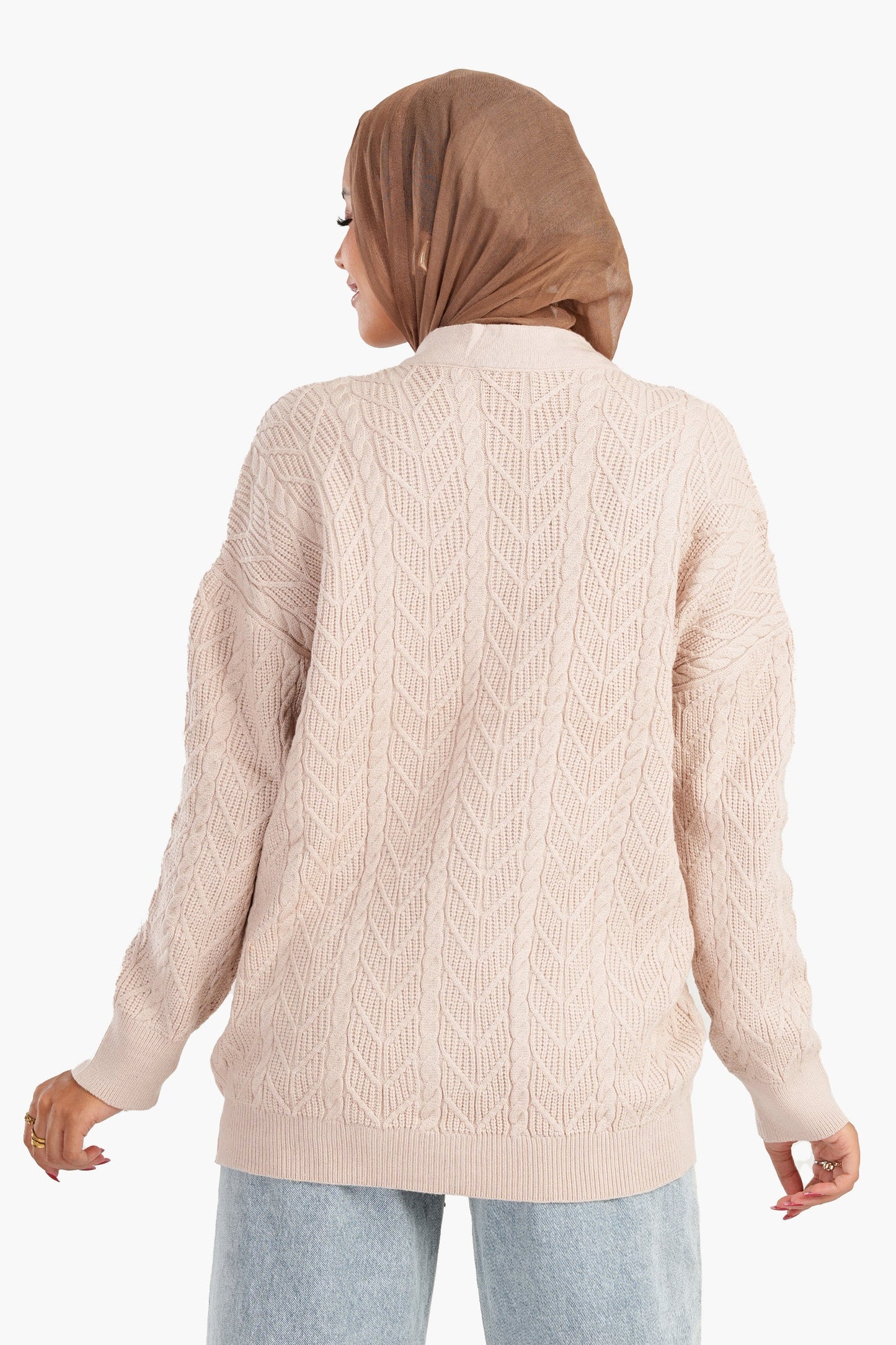 Carina Cardigan with Ribbed Elastic Hem