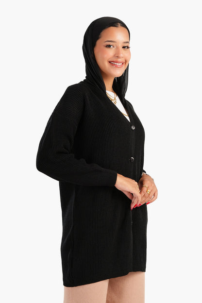 كارديجان تريكو ذو أكتاف منسدلة