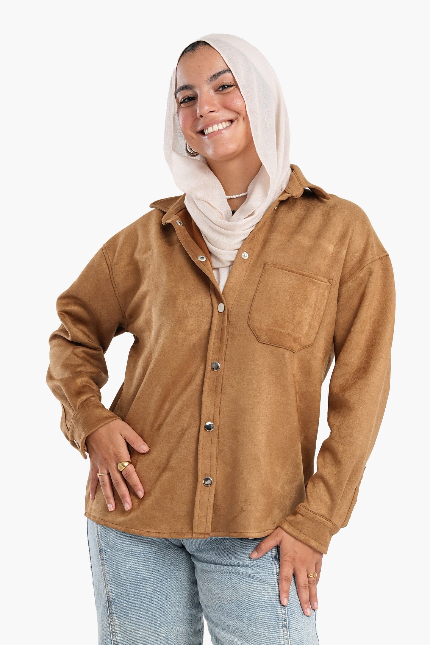 Camel Snap Closure Lounge Shirt