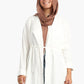 Flat Collar Jacket with Drawstring Waist