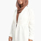 Flat Collar Jacket with Drawstring Waist