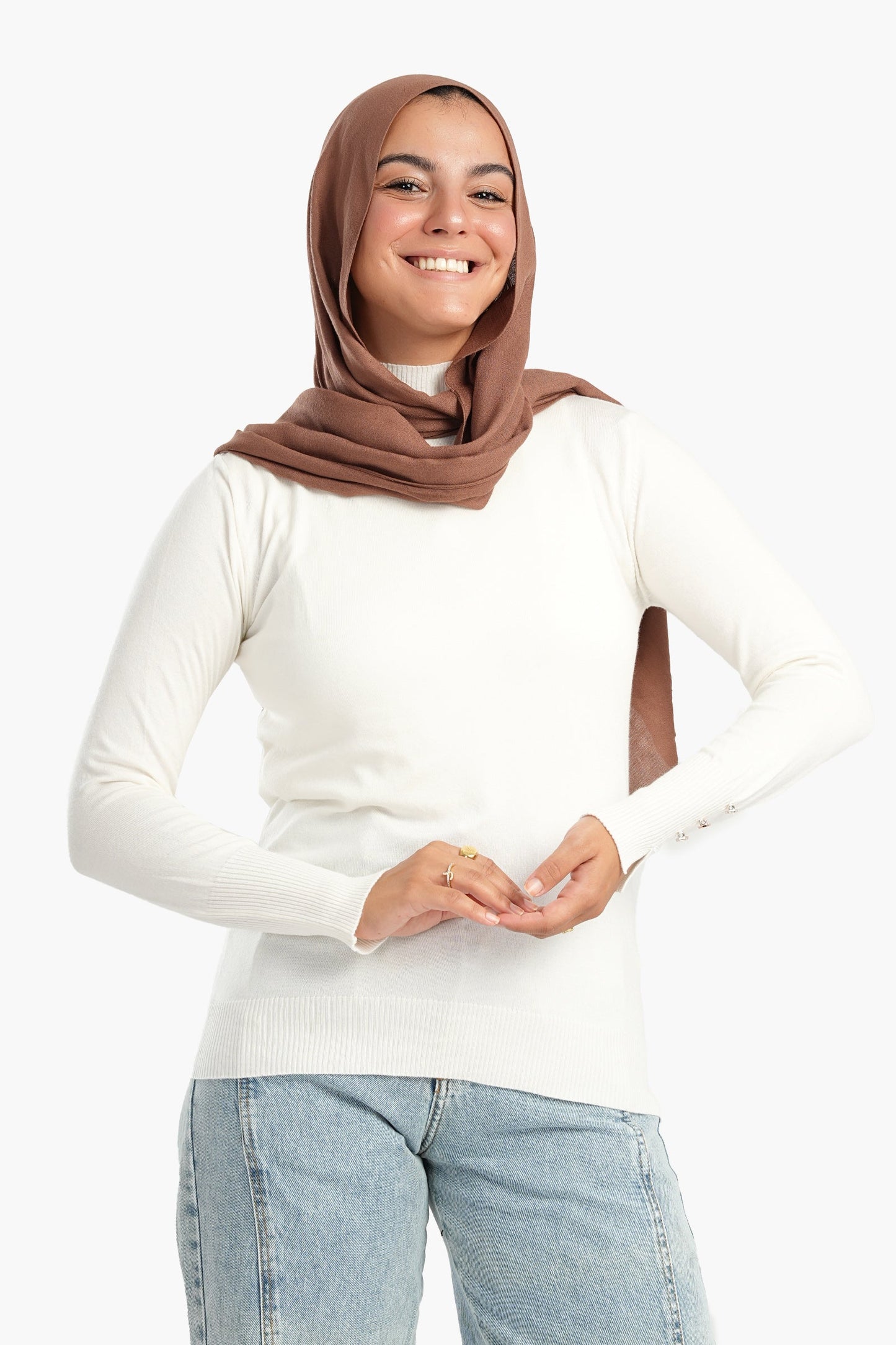 Basic Pullover with Ribbed Cuffs