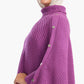 Poncho with Shoulder Metal Buttons