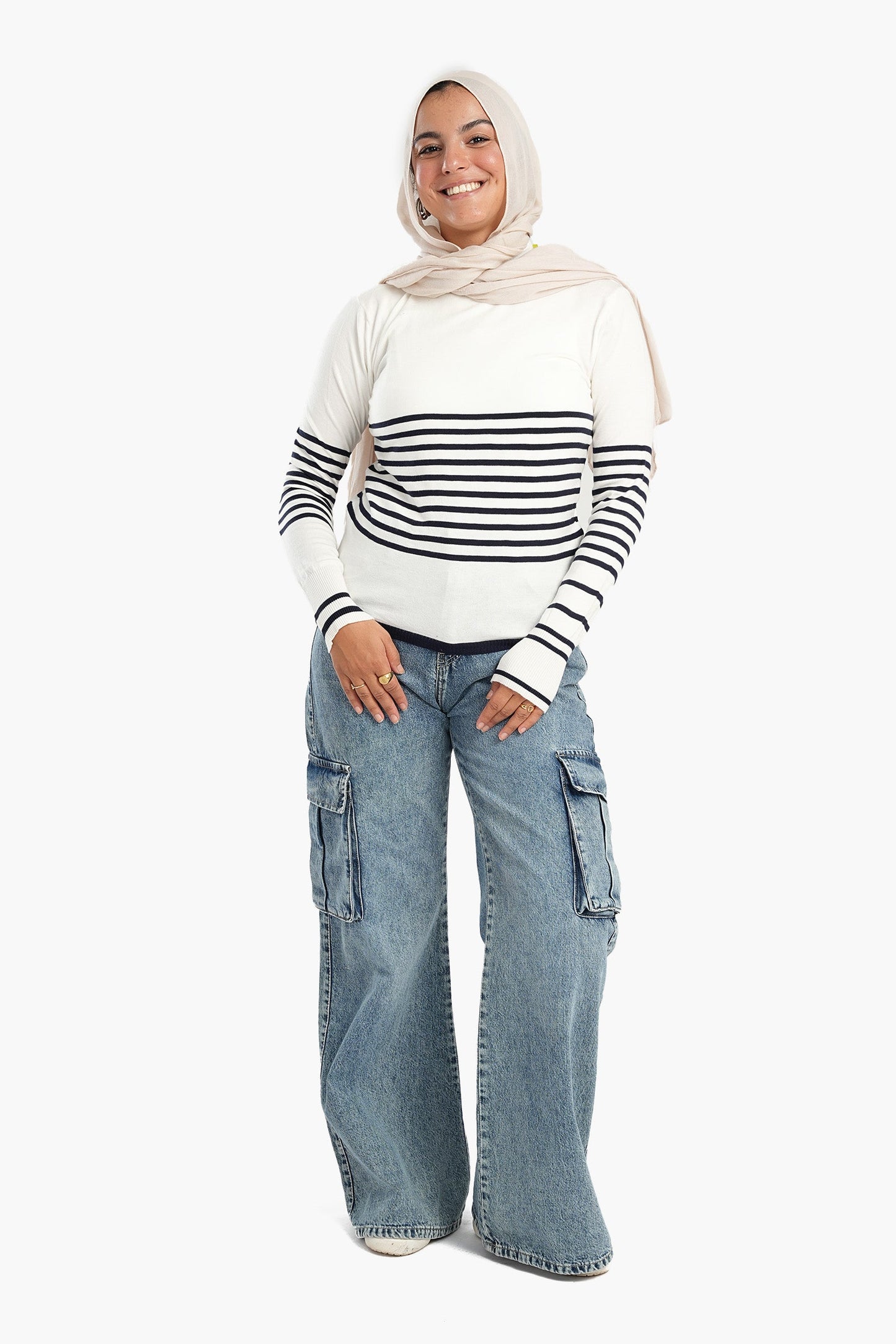 Soft Wool Pullover with Stripes