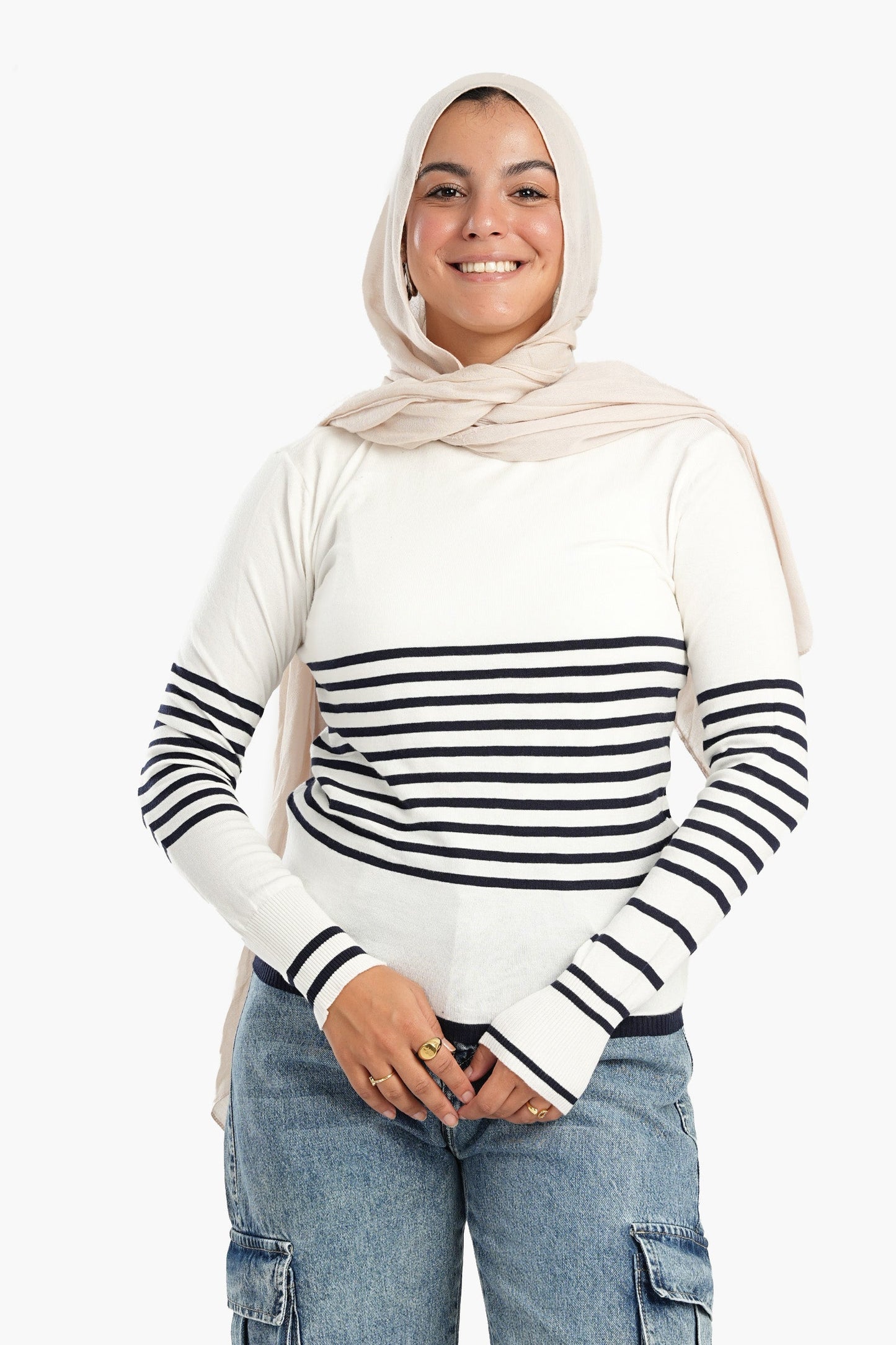 Soft Wool Pullover with Stripes