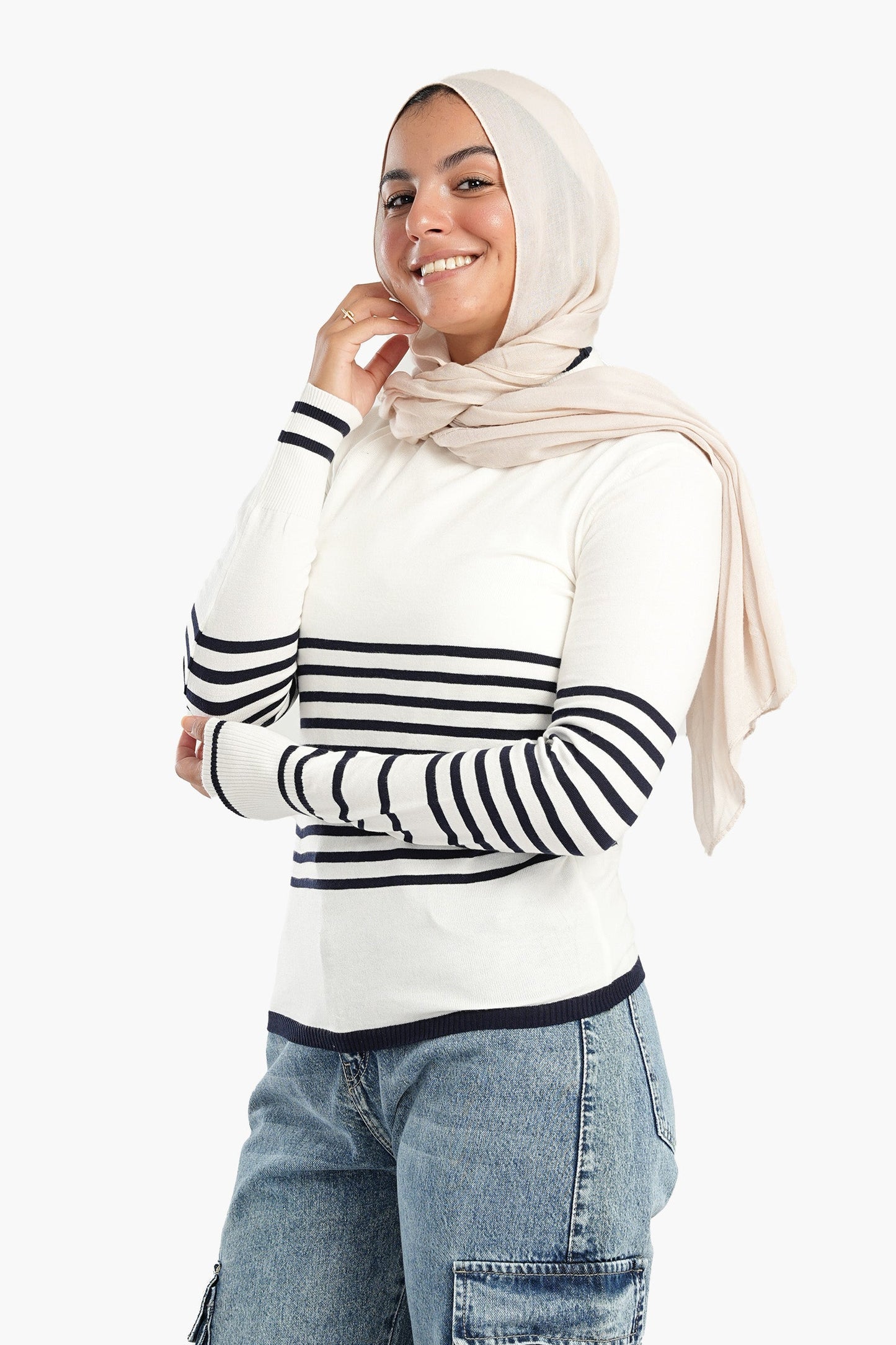 Soft Wool Pullover with Stripes