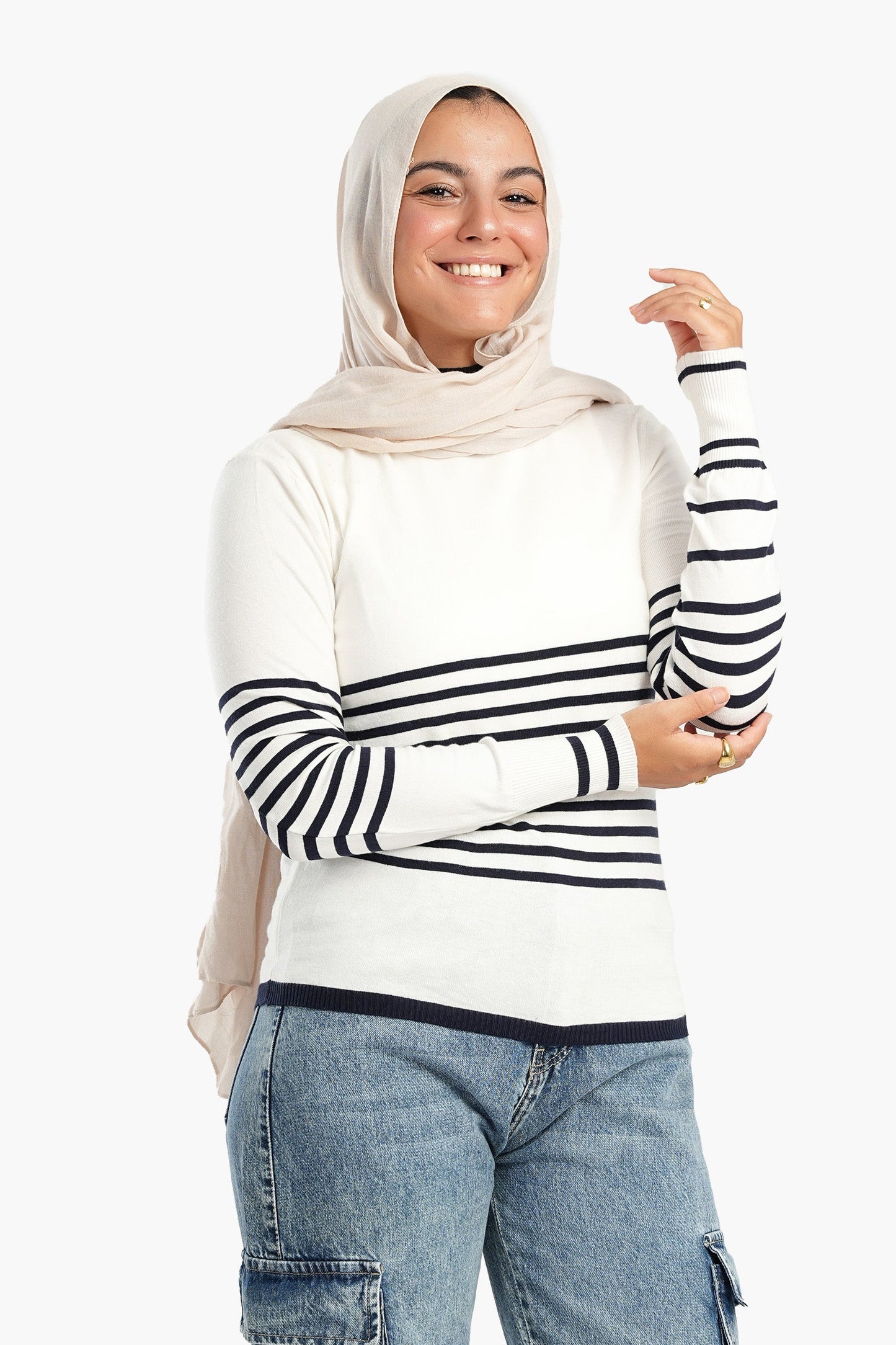 Soft Wool Pullover with Stripes