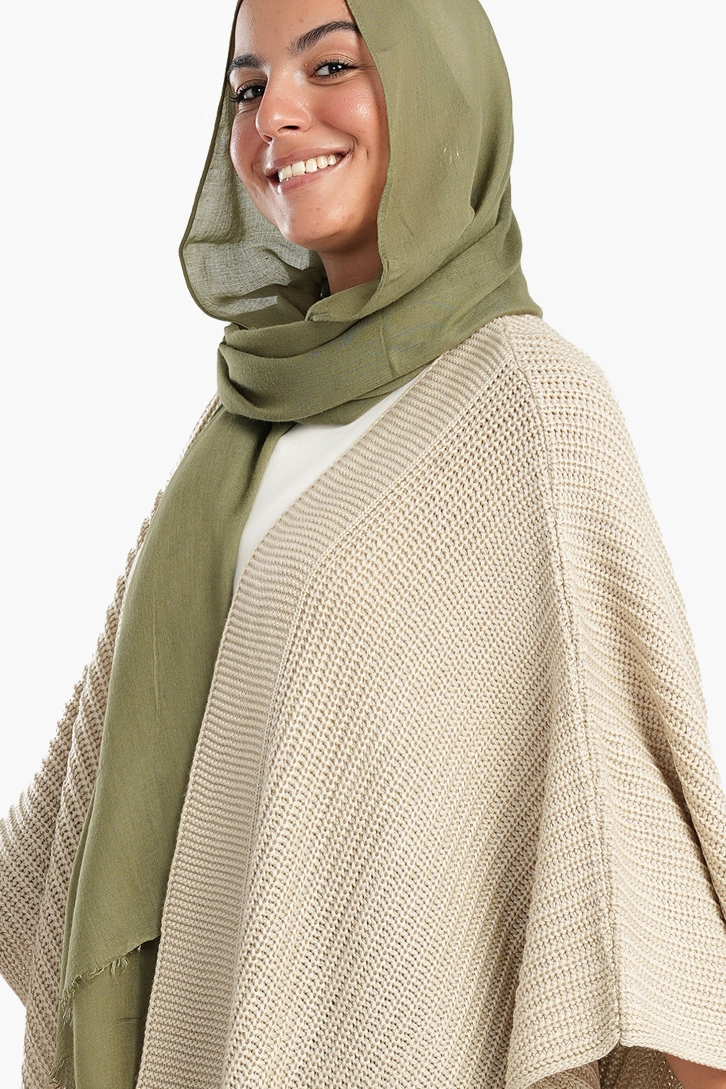 Knitted Wool Open Front Poncho