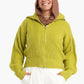 Lime Front Zipper Knitted Sweater