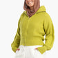 Lime Front Zipper Knitted Sweater