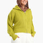 Lime Front Zipper Knitted Sweater