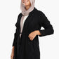 Flat Collar Jacket with Drawstring Waist