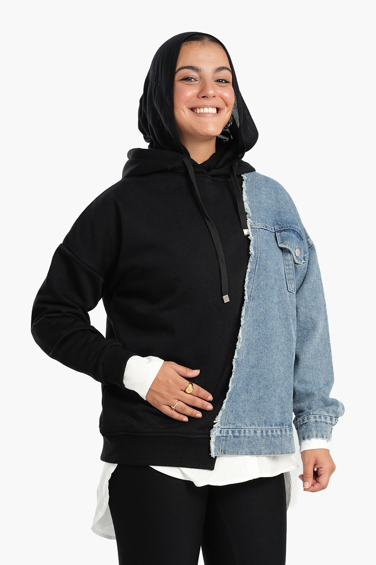 Melton & Denim Lounge Hoodie