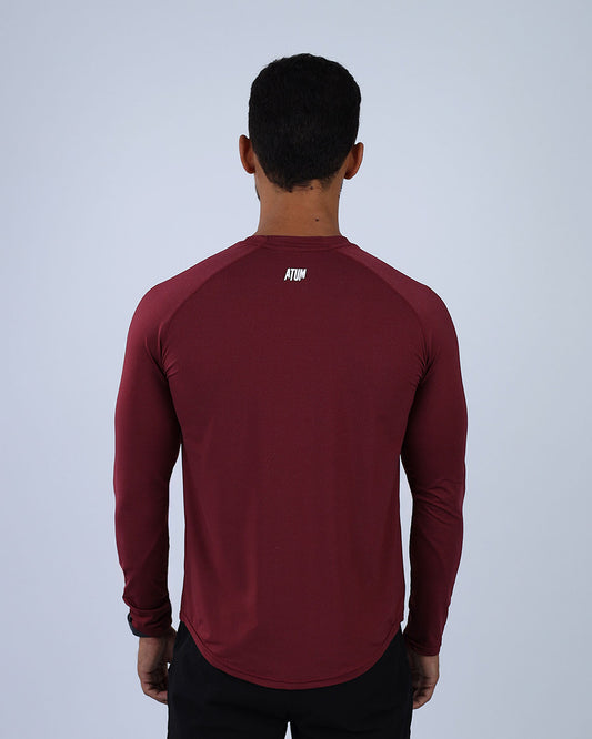 Burgundy Long Sleeve Running T-shirt