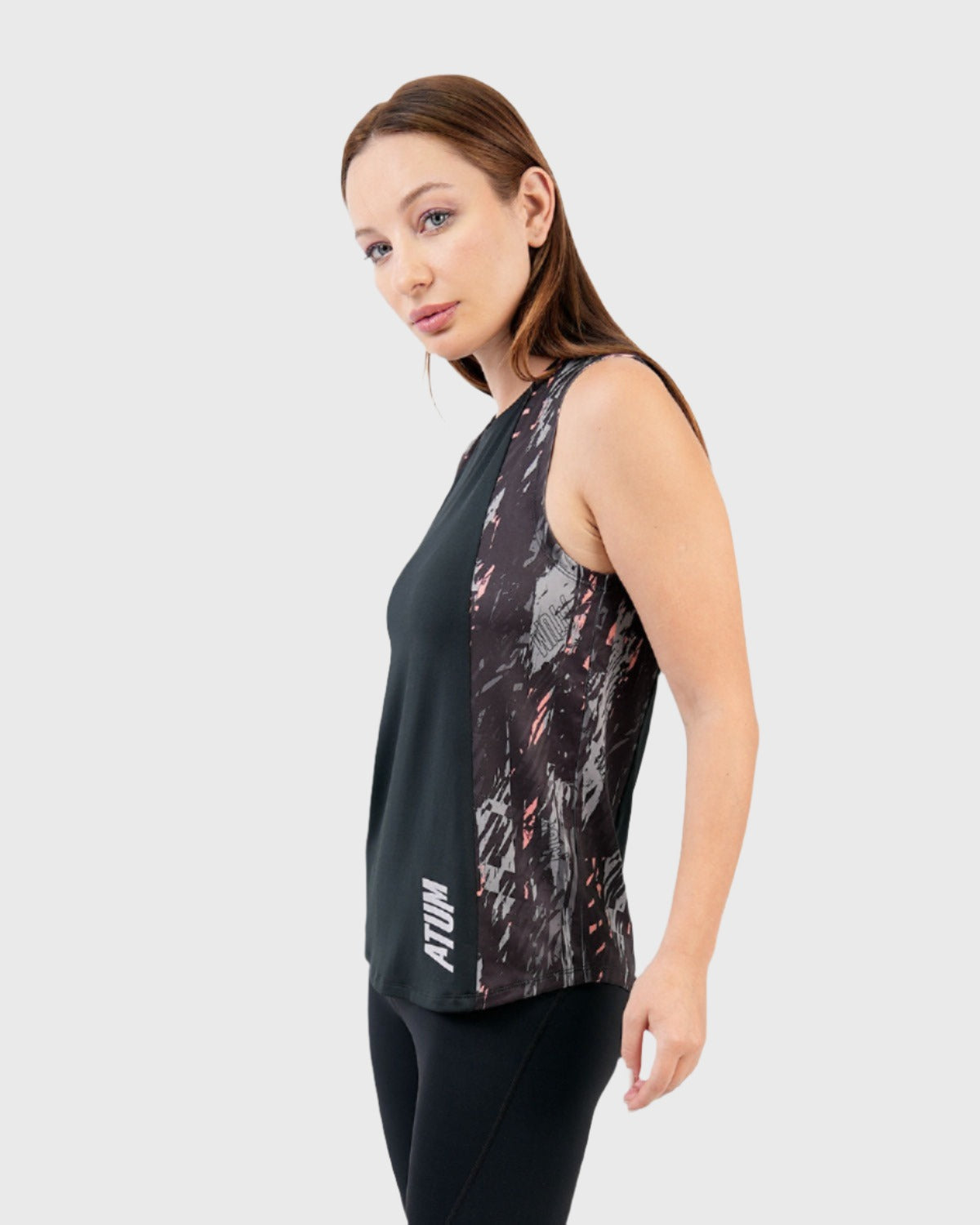 ATUM| Marble Printed Women's Top - Black