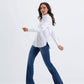 Carina Classic Shirt with Front Ruffles