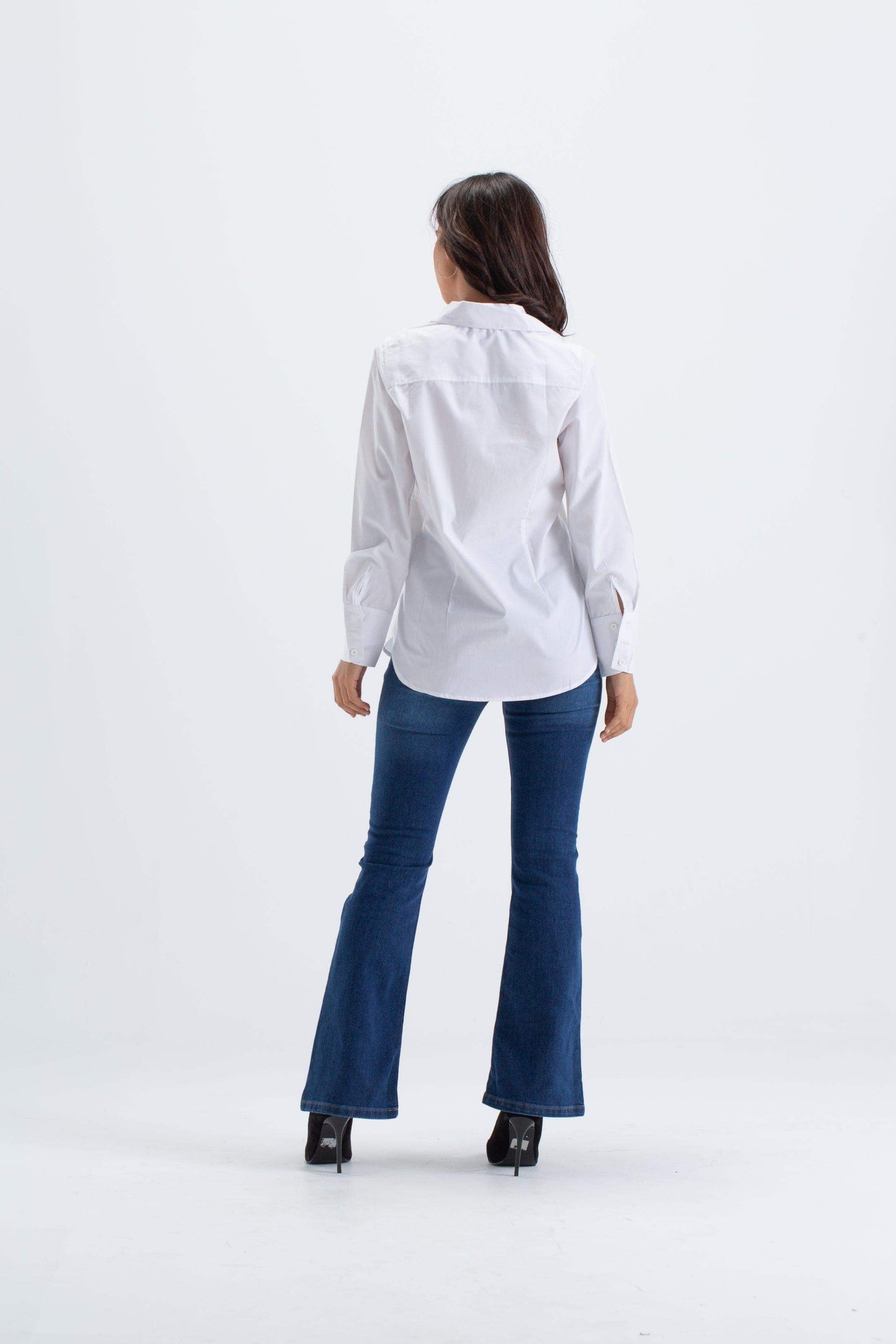 Carina Classic Shirt with Front Ruffles