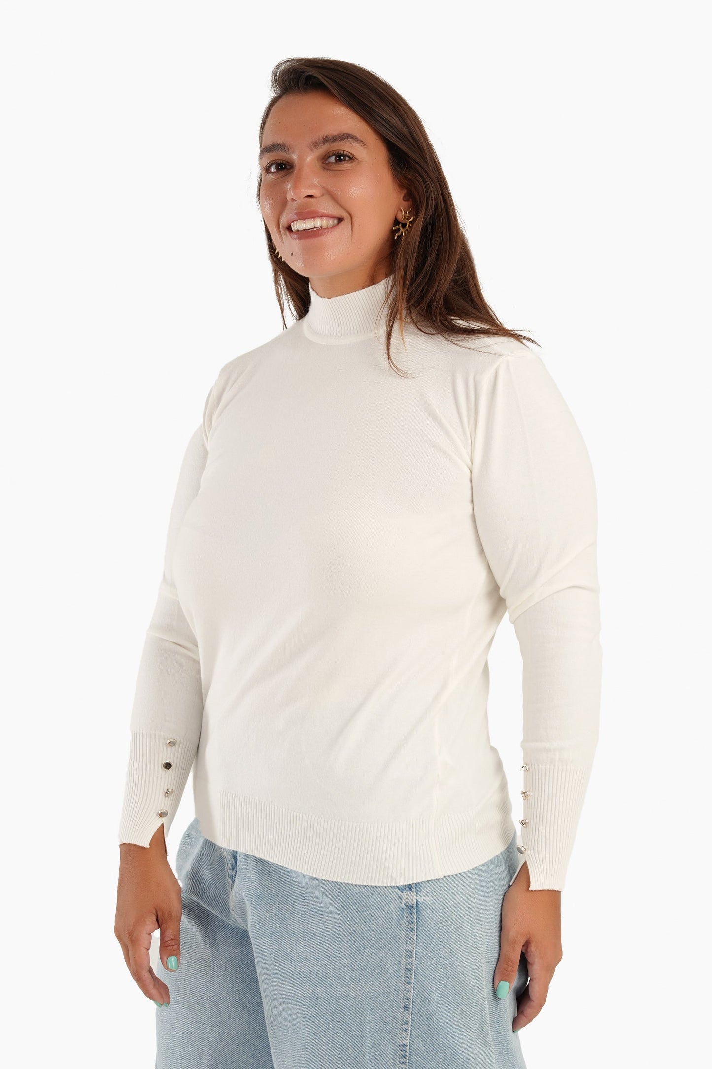 Basic Pullover with Ribbed Cuffs