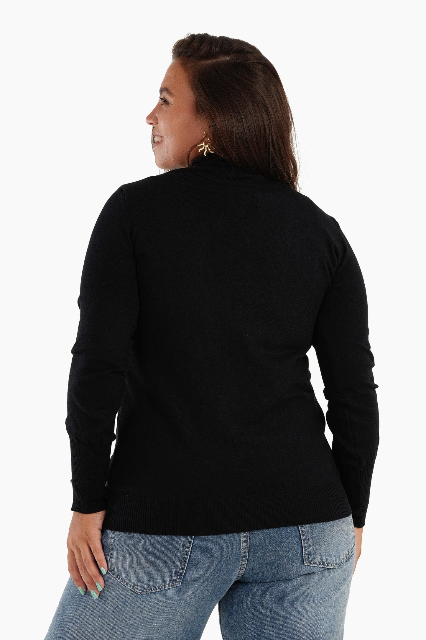 Basic Pullover with Ribbed Cuffs